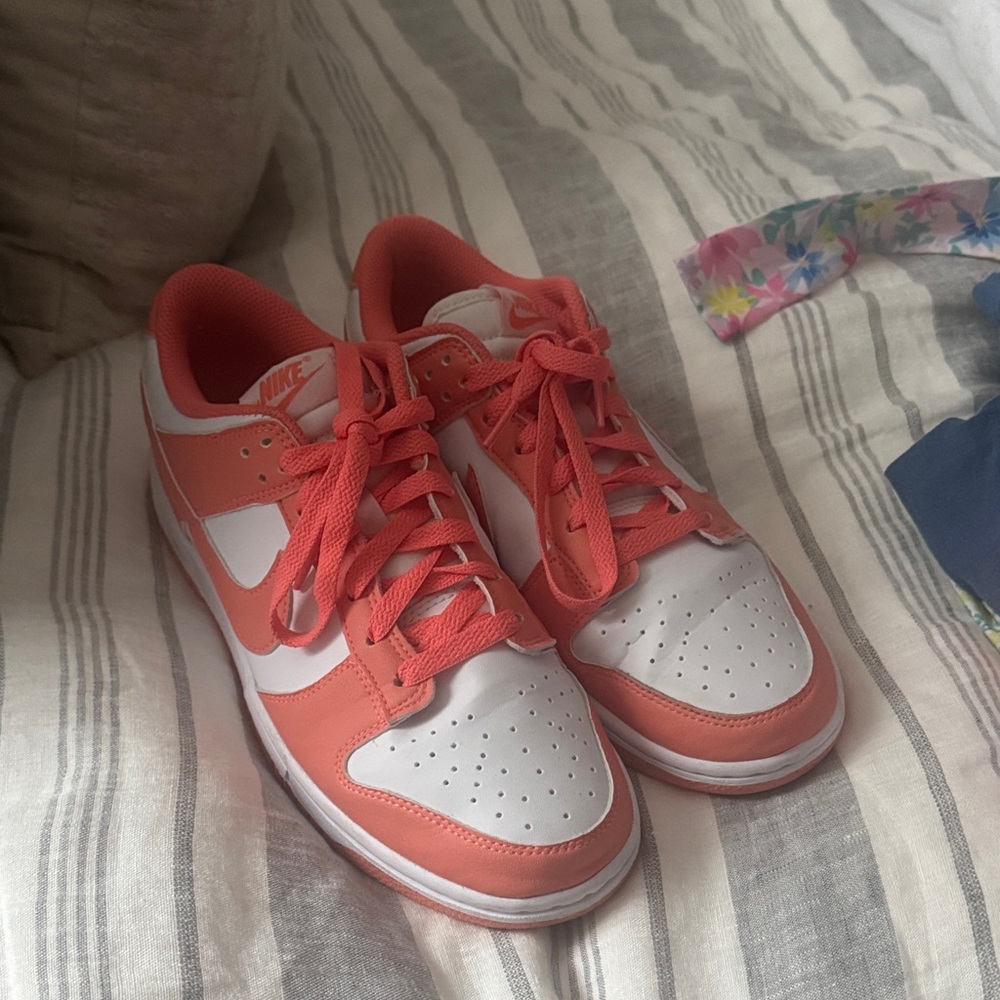 Nike Women's Bold Orange and White Sneakers